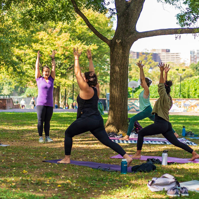 Group Classes for yoga in the park with Mindful Movement DC